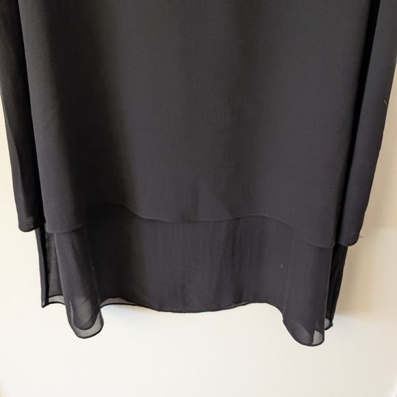 Eileen Fisher Womens Small Sleeveless Dress 100% Silk Black Classic Contemporary - Picture 5 of 7